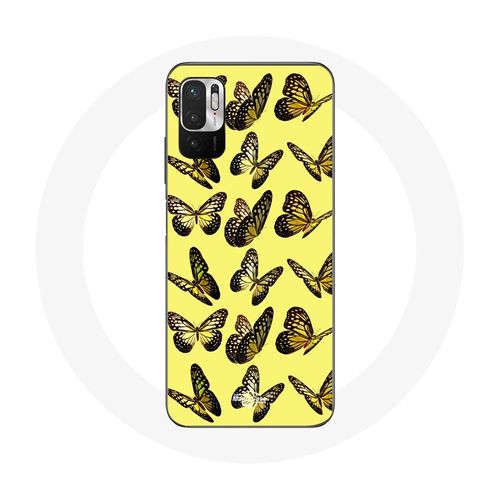 Coque Pour Xiaomi Poco M3 Pro Papillons Fond Jaune
