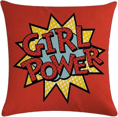 Super-héros Citations Coussin Taie d'oreiller Housse de coussin Sexy Graphique Décoratif Carré Foulard 45,72 x 45,72 cm Taie d'oreiller Meilleur cadeau (Girl Power)