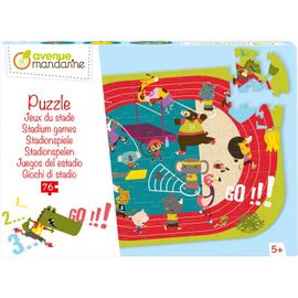 Puzzle - Educatif - 76 Pièces - Enfant Dès 5 Ans - Apprendre Les Sports Jeux Du Stade