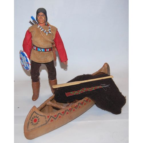 Big Jim Collection Canoe Indien Sorcier Peau Bison Winnetou 1970