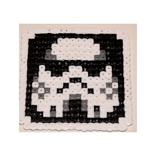 Pixel Art : Tête De Clone Dans Star Wars En Dessous De Verre Avec Des Perles À Repasser Hama