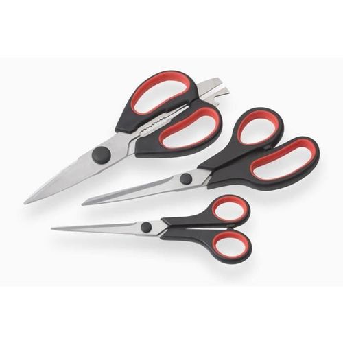 MEISTER Jeu de ciseaux manches bi matiere 3 pieces