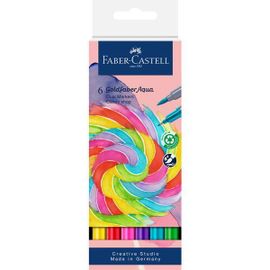 6 Feutres - Dessin - Faber-Castell - Goldfaber Aqua - Double Pointe - Candy Shop