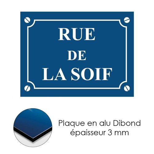 Plaque De Rue Décorative En Aluminium Rue De La Soif