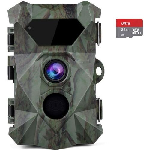 COOLIFE Caméra de Chasse 2.7K 20MP Vision Nocturne 35m Vitesse de Déclenchement 0.1s Caméra Chasse Infrarouge 46 pcs Low Glow IR LED