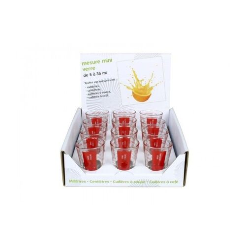 Manufacturer 21052 Présentoir De 12 Mini-Verres Doseurs De 5 À 35ml En Verre.