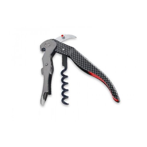 Pulltex 837 Couteau Sommelier Pulltex « Clickcut Monza » 3 Pièces (Lame Micro-Dentée, Double Levier Rétractile Avec Décapsuleur