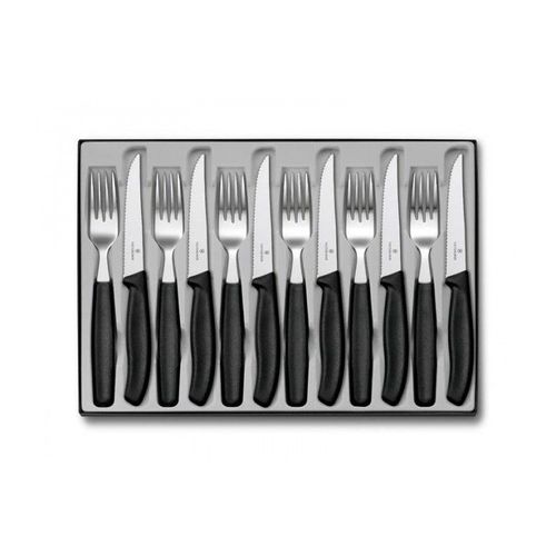 Victorinox 6.7233.24 Ménagère 24 Pièces Swissclassic En Acier Inox 18/10, Manche Polypropylène Noir