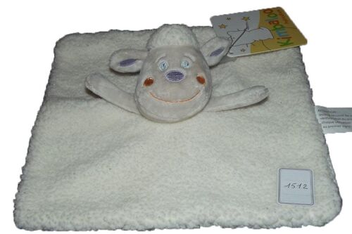 Doudou Kimbaloo Mouton Plat Blanc Bouclette