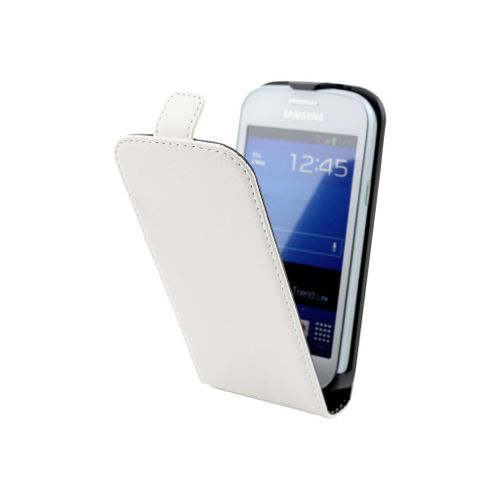 Muvit Slim - Étui À Rabat Pour Téléphone Portable - Polyuréthane, Polycarbonate - Blanc - Pour Samsung Galaxy Trend Lite
