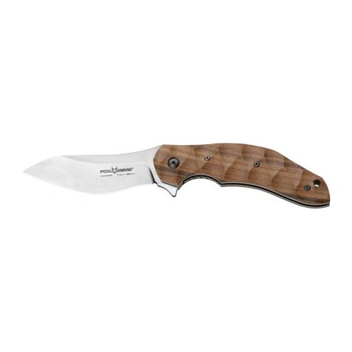 Fox Production 5302.St Couteau Ansolame Acier N690co Avec « Flipper » Et Cran Intérieur, Manche 12 Cm Bois De Santos Ondulé