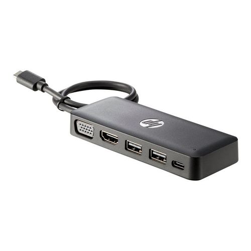 HP Travel Hub - Réplicateur de port - USB-C - VGA, HDMI - pour EliteBook 1040 G4; EliteBook x360; ZBook 15 G3, 15 G4, 17 G3, 17 G4, Studio G3, Studio G4