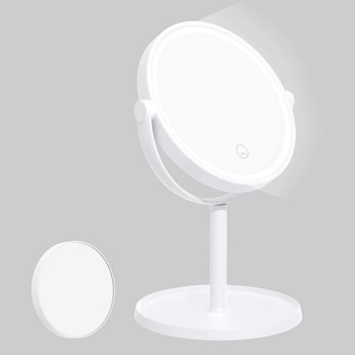 Miroir LED - Kasimir - Maquillage - Grossissement 5X - Lumineux - Design Contemporain.