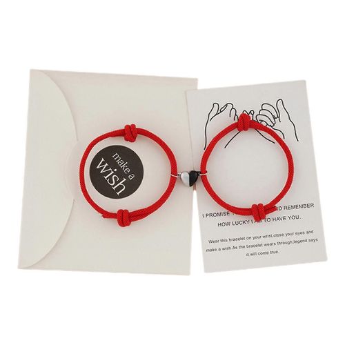 Attirer Les Couples Magnétiques Bracelets Réglable Promise Bracelet Corde Tressée-Enfants-Rouge-Femelle
