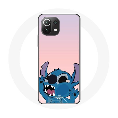Coque Pour Xiaomi Mi 11 Lite Stitch Le Nez En L'air Fond Rose