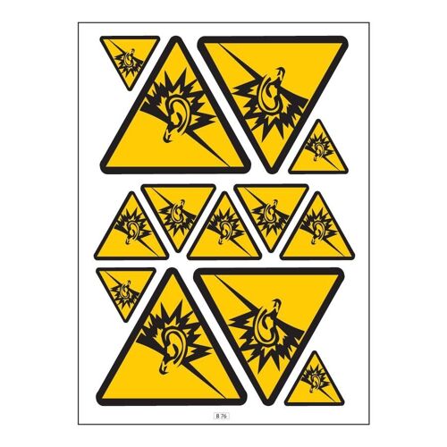 Planche A4 De Stickers Avertissement Bruit Autocollant Adhésif - B76