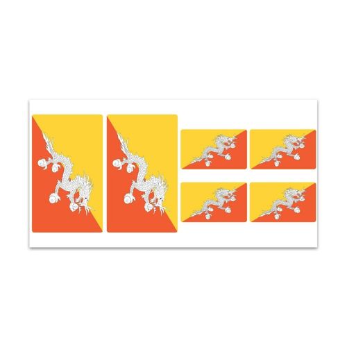 Planche De Stickers Drapeau Bhoutan - Z164
