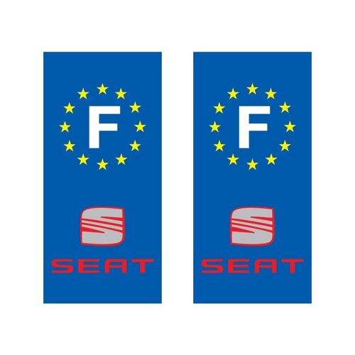 Lot De 2 Sticker Plaque Immatriculation Adhésif Autocollant Logo Marque Voiture Seat