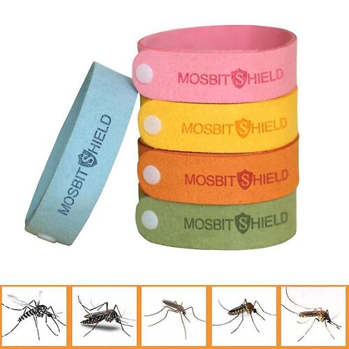 Bracelet Anti-Moustiques 5 Pièces, Sangle Anti-Moustique 100% Huile Végétale Naturelle, Bracelet Insecte De Voyage, Matériau Doux Pour Enfants Et Adultes 