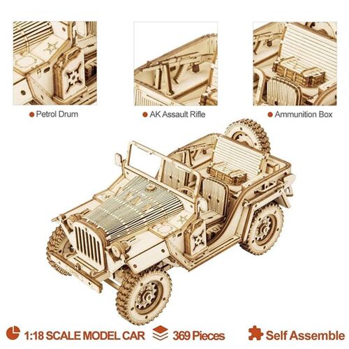 Puzzle 3d Bois Maquette Voiture En Bois A Construire Adulte - Jeep Construction Bois Modélisme Maquette Adulte - Puzzle En Bois Kit Cadeaux Pour Adultes Et Adolescents