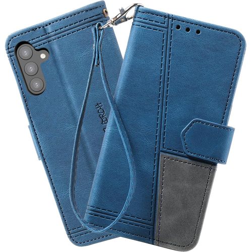 KAL-Coque Compatible Avec Galaxy S23 Plus, Portefeuille Housse En Cuir Pu Pour Samsung Galaxy S23 Plus, Magnétique Antichoc Flip Coque, Bleu