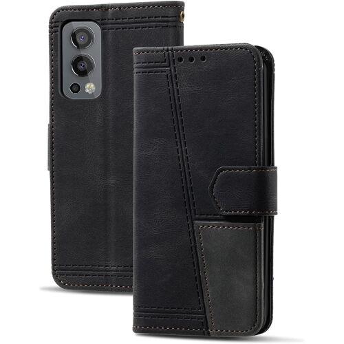 Coque Compatible Avec Oneplus Nord 2 5g, Portefeuille Housse En Cuir Pu Pour Oneplus Nord 2 5g, Magnetique Antichoc Flip Coque, Noir