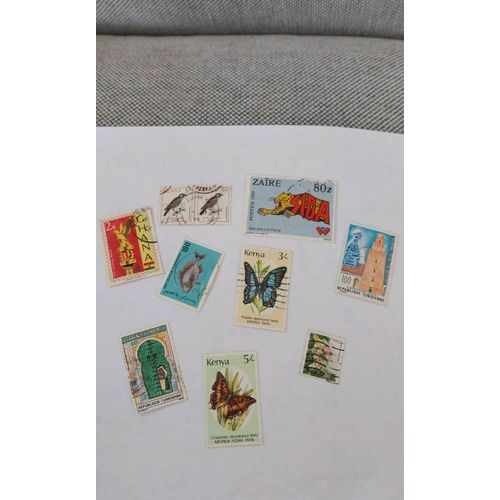 Lot Timbres Zaïre, Kenya,Tunisie,Ghana