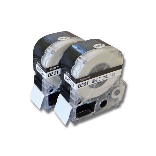 vhbw 2 x cassette ? ruban 24mm pour Epson LW-700, LW-900P comme LC-6WBN, SS24KW.