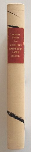 Laurence Sterne. Yoricks Empfindsame Reise Durch Frankreich Und Italien. Ed. Franz Greno. 1986. Livre En Allemand.