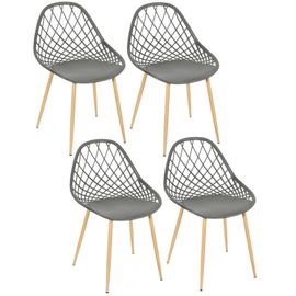 Lot De 4 Chaises D'extérieur Malaga En Polypropylène - Gris