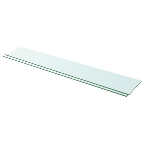 Vidaxl Panneaux D'étagère 2 Pcs Verre Transparent 110 X 20 Cm
