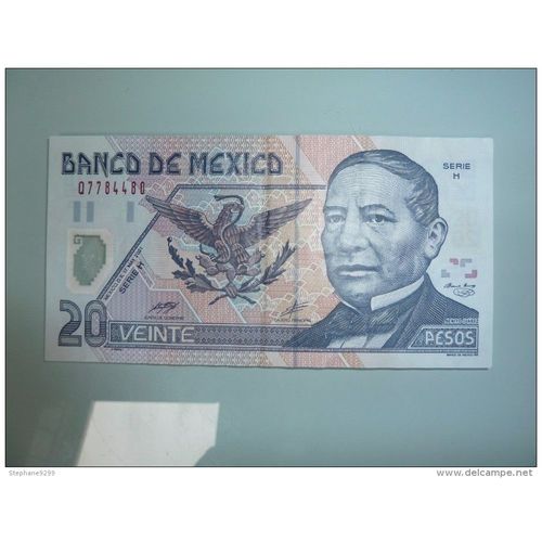 Mexique = Billet De 20 Pesos , Daté Du 10 Mai 1996, Série Ab, Benito Suarez