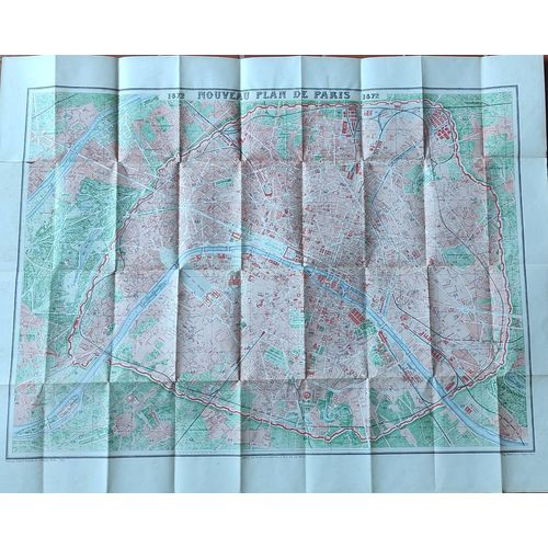 Nouveau Plan De Paris De 1872 - 70 X 89 Cm Gravé Par Erhard - Schieble