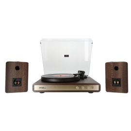 Enova hifi VELA VP2 Platine Vintage Hifi + Enceintes - Finition Bois Foncé
