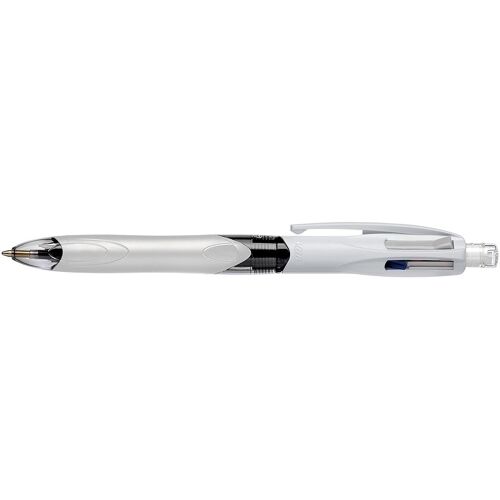 Bic Stylo Bille 4 Couleurs Multifonction; Noir, Bleu, Rouge Et Une Mine Graphite 0,7mm. Gomme Intégrée.