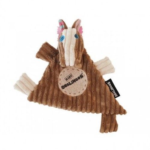Doudou Plat Ogalos Le Cheval Baby Déglingos Velours Grosses Côtes Beige/Crème/Écru Marron Naissance Peluche Éveil Enfant Comfort Blanket Comforter Soft Toys