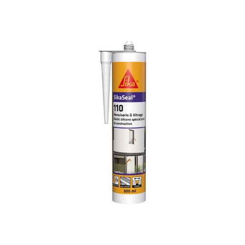 Mastic silicone SIKA SikaSeal 110 Menuiserie & Vitrage - Blanc PVC - 300ml