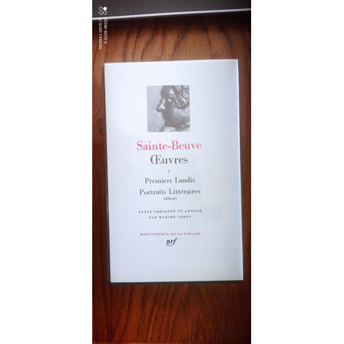 Oeuvres Tome 1 De Sainte-Beuve, Ed. Pléiade