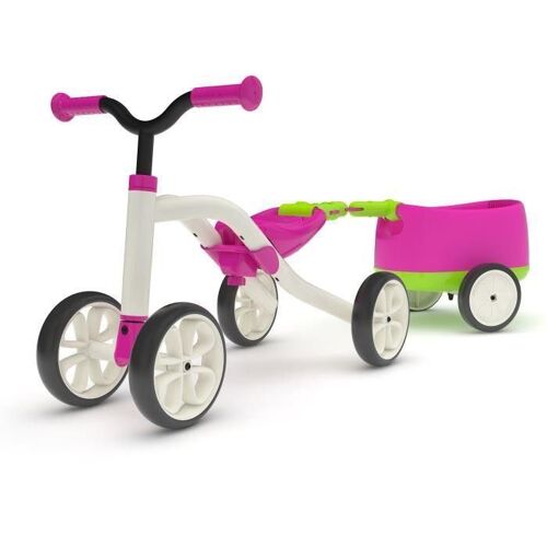 Chillafish Draisienne Combo Quadie+Trailie - 4 Roues - Rose - 1 A 3 Ans