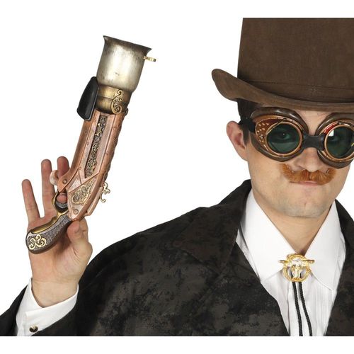 Pistolet Plastique Steampunk 33cm Cuivre