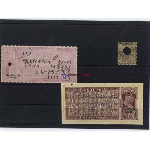 Nandgaon 3 Timbres Differents Obliteres