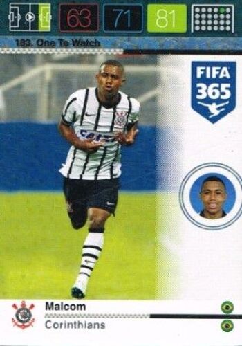 183 Malcom - One To Watch - Corinthians - Panini Fifa 365 2015-2016 Adrenalyn Xl Trading Cards