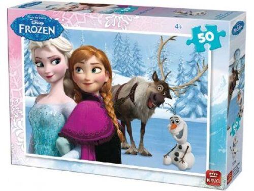 Puzzle 50 Pieces Disney - Reine Des Neiges Avec Elsa Olaf Et Sven - King - Enfant
