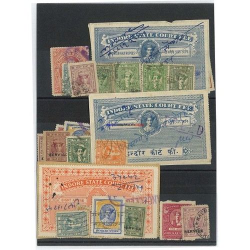 Indore 25 Timbres Differents Obliteres