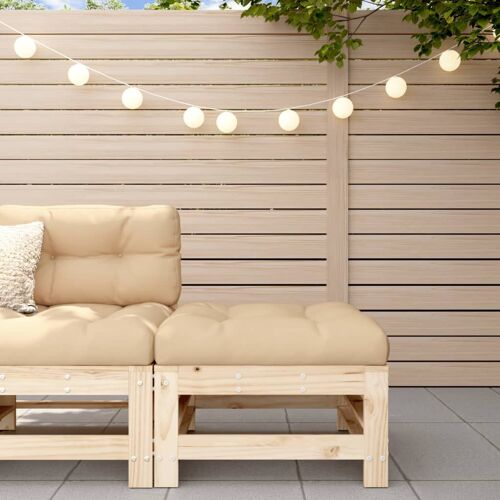 Vidaxl Repose-Pied De Jardin Avec Coussin Bois De Pin Massif