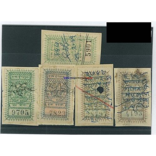 Dungarpur 5 Timbres Differents Obliteres