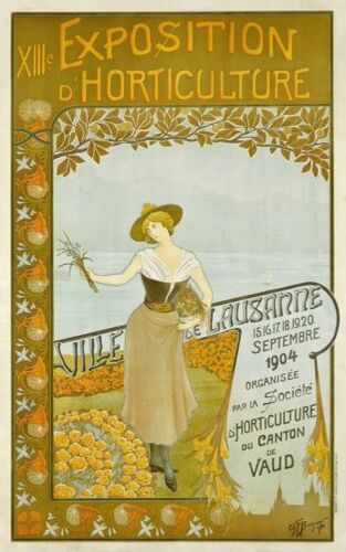 Affiche Lausanne Exposition Horticulture 1924