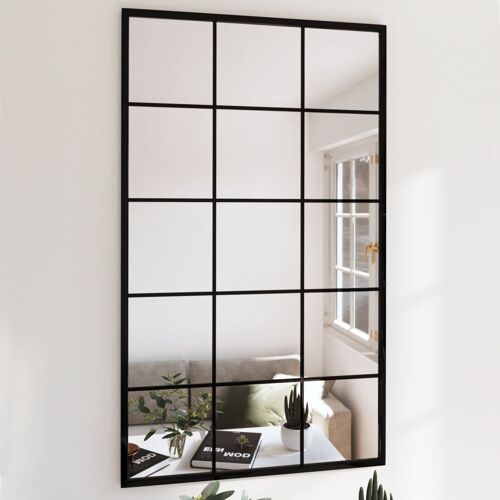 vidaXL Miroirs muraux 2 pcs noir 100x60 cm métal