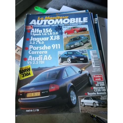 Le Moniteur 1147 De 1997 Lexus Gs300,Mercedes C220 Cdi,Toyota Avensis,Volvo V70 Xc,Audi A6 V6 2.5 Tdi,Porsche 911 Carrera,Alfa 156 Ts,Bmw 316i,Jaguar Xj8 3.2 Executive,4.0 Sovereign,Daimler V8