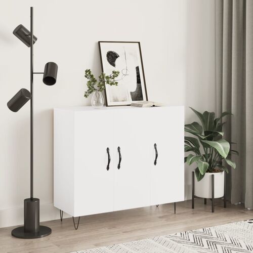 vidaXL Buffet blanc 90x34x80 cm bois d'ingénierie